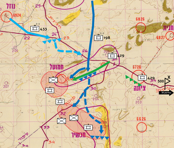 מפה מס' 9 - התקפת חטיבה 500