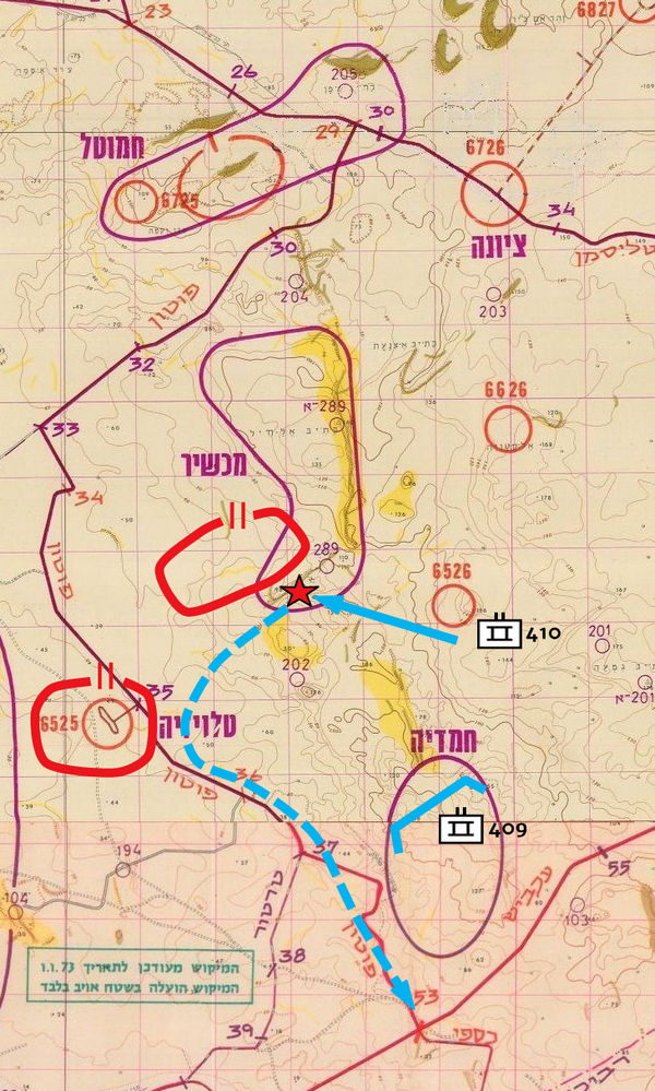 איור מס' 14 - התקפת הבוקר של גדוד 410